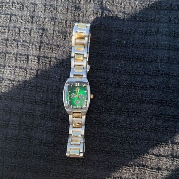 Two-Tone Watch with Green Face main image 5